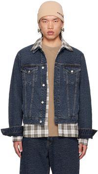 Acne Studios Blouson écourté bleu en denim
