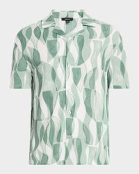 Men's Taro Textured Abstract Camp Shirt