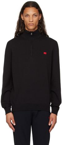 Hugo Black Half-Zip Sweater