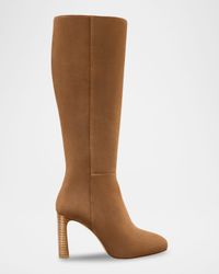 90mm Babette Suede Knee-High Platform Boots