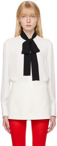 Valentino Chemise blanc et noir à écharpe