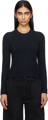 Guest in Residence Navy Shrunken Crew Sweater