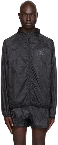OVER OVER Blouson de survêtement noir à logo réfléchissant