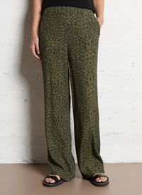 Maison 123 - Pantalon droit fluide léopard - Taille 44 - Vert