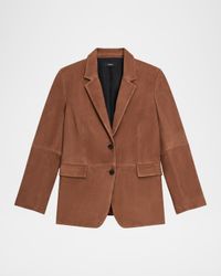 Single-Breasted Suede Blazer