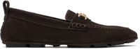 Versace Brown Villa Suede Driver Loafers
