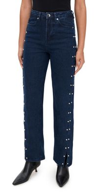 Moon River Stud Detail Denim Pants Indigo S
