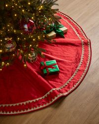 64" Art Deco Metallic Dupioni Tree Skirt