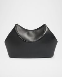 Facet Clutch Bag in Smooth Leather