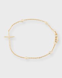 Integrated Diamond Cross Bracelet, White Gold