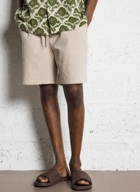 Les Deux - Short droit en coton mélangé - Taille XL - Beige