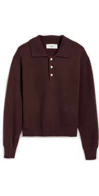 DUNST Unisex Collared Sweater Brown XS