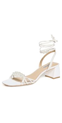 Badgley Mischka Deja Block Heels White 10