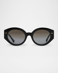 Art Deco Acetate & Nylon Round Sunglasses