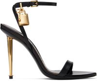TOM FORD Sandales à talon aiguille noires à bout pointu et à cadenas