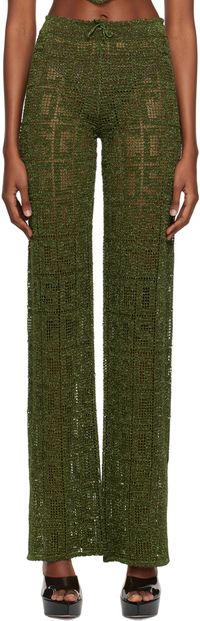 GCDS Khaki Monogram Trousers