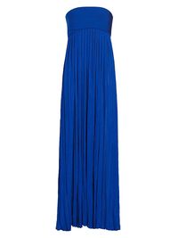 Women's Glossy Knit Strapless Maxi Dress - Cobalt - Size Large