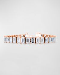 18K Gold North-South Prong-Set Diamond Tennis Bracelet, 34.00tcw, 7"L