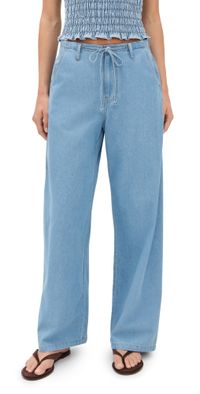 LNA Gia Tie Waist Pants Faded Blue XL