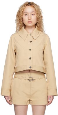 GANNI Blouson court kaki
