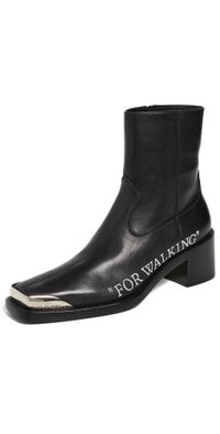 Off-White For Walking Texan Ankle Boots Black/White 36