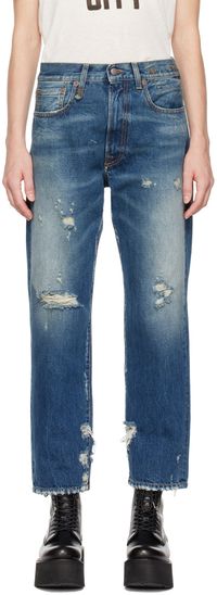 R13 Jean boyfriend bleu