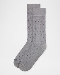Men's Modal Cashmere Micro Polka Mid-Calf Socks
