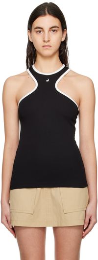 Pushbutton Black Racer Back Tank Top