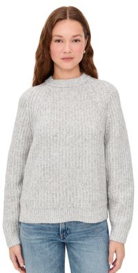 Madewell Ribbed Cotton-Blend Sweater Heather Grey XS
