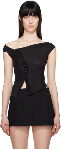 HYEIN SEO SSENSE Exclusive Black Cross Stitch Top