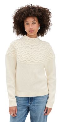 Theory Cable Yoke Sweater Ivory S