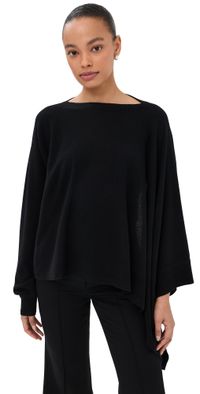 Jil Sander Cape with One Sleeve Pullover Black S