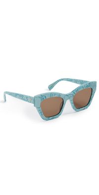 Lele Sadoughi Lido Sunglasses Turquoise One Size