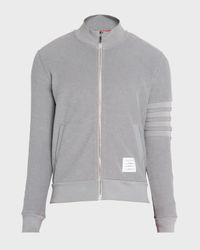 Men's Cotton 4-Bar Stripe Full-Zip Sweater