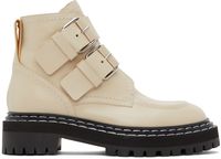 Proenza Schouler Beige Lug Sole Buckle Boots