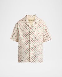 Men's Cotton Cherry VLogo Bowling Shirt