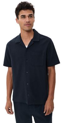 Vince Seersucker Cabana Shirt Coastal XXL