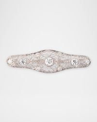 Estate Art Deco Platinum Diamond Filigree Bar Pin