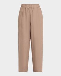 Cropped Organic Linen Lantern Pants