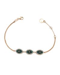 Eye Light Multi-Diamond 3-Station Bracelet