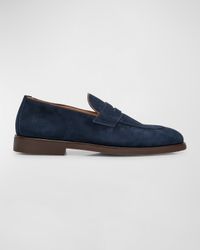 Men's Suede Penny Loafers