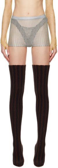 Isa Boulder Short Daughter vert et mauve exclusif à SSENSE