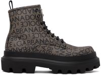 Dolce&Gabbana Brown & Black Logo Boots