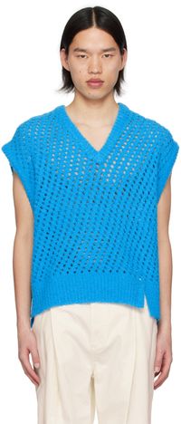 WOOYOUNGMI Blue Vented Vest