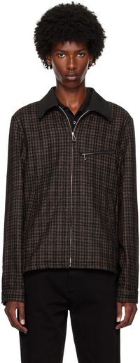 PS by Paul Smith Blouson brun et noir à carreaux