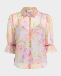 Fiona Floral Puff-Sleeve Top
