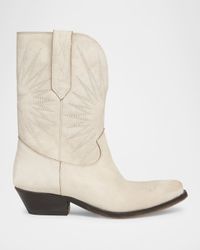 Wish Star Embroidered Suede Cowboy Boots