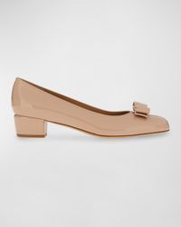 Vara Bow Leather Low Pumps
