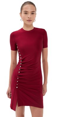 rabanne Draped Mini Dress Ruby Red 42