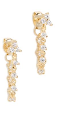 By Adina Eden Trio Cluster Cz Front Back Drop Stud Earrings Gold One Size